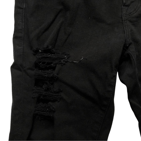 Frame Le Skinny de Jeanne Size 27 Distressed Black with Holes Film Noir - Picture 5 of 16
